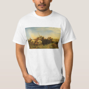Camiseta Vintage American West Art, Buffalo Hunt por Wimar