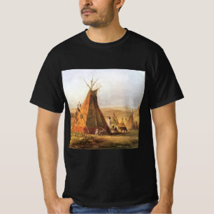 Camiseta Vintage American West, Teepees on Plain por Bodmer