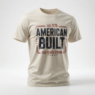 Camiseta Vintage Americano Construído 250 Anos Forte Patrió