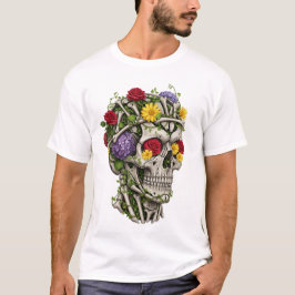 Camiseta Vintage, anatomia médica, flor do crânio