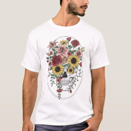 Camiseta Vintage, anatomia médica, flor do crânio
