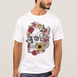 Camiseta Vintage, anatomia médica, flor do crânio