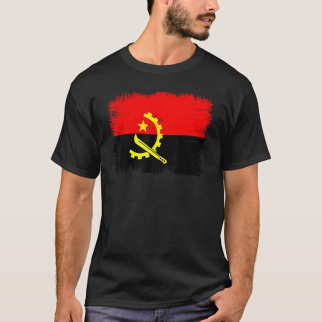 Camiseta Vintage Angola Flag Angolan Independence Day (Frente)
