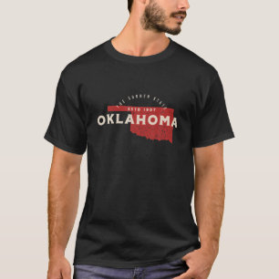 Camiseta Vintage angustiou o mapa do estado de Oklahoma