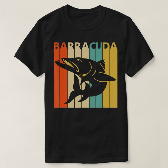 Camiseta Vintage Animal Barracuda Impressão (Frente do Design)