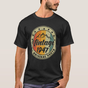 Camiseta Vintage Aniversário 1947 Todas as Partes Originais