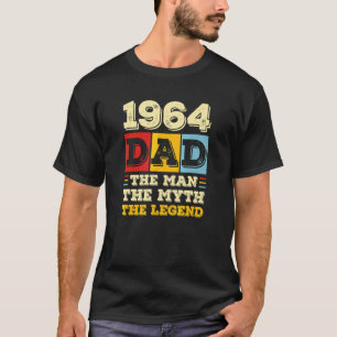 Camiseta Vintage Aniversário De 1964 Pai O Homem O Mito A P