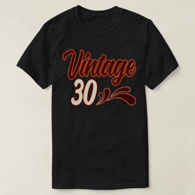 Camiseta Vintage Aniversário De 30 Anos (Frente do Design)