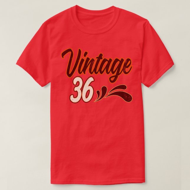 Camiseta Vintage Aniversário De 36 Anos (Frente do Design)