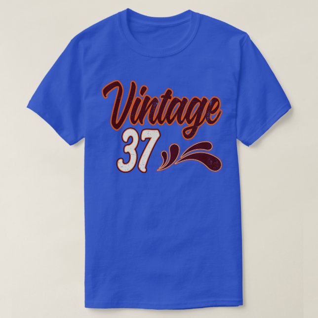 Camiseta Vintage Aniversário De 37 Anos (Frente do Design)