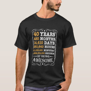 Camiseta Vintage aniversário de 40 anos Limited Edition, 40