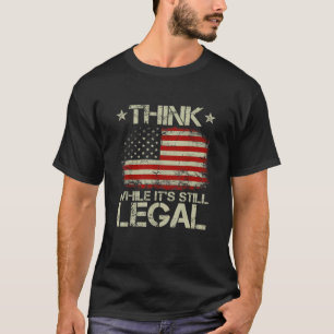Camiseta Vintage Antiga bandeira americana pensa enquanto a
