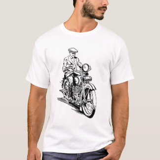 Camiseta Vintage Antiga Escola motociclista Gráfico