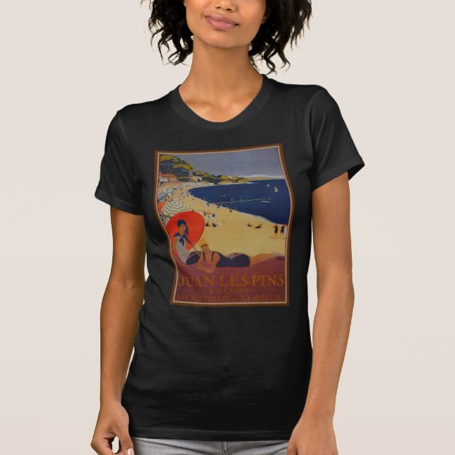 Camiseta Vintage Anúncio de Viagem francês (Frente)