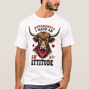 Camiseta Vintage Aparentemente Eu Tenho Uma Atitude Vaca da