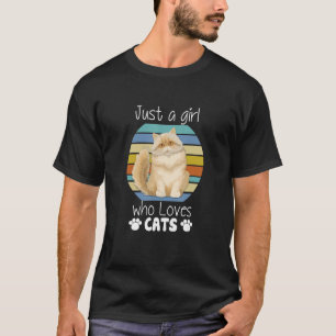 Camiseta Vintage Apenas Uma Menina Que Ama Gatos Persa