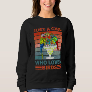 Camiseta Vintage Apenas Uma Menina Que Ama Pássaros Colorid