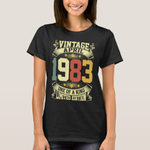Camiseta Vintage April 1983 aniversário de 40 anos Men