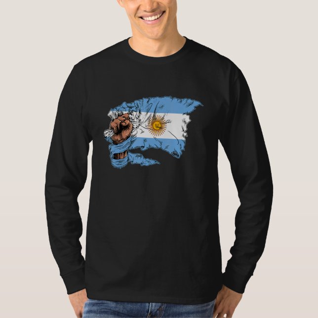 Camiseta Vintage Argentina Argentinian Flag Pride Argentina (Frente)