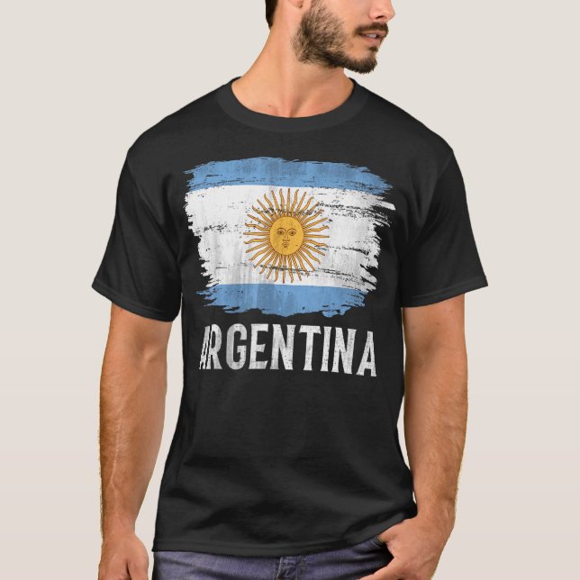 Camiseta Vintage Argentina Flag para argentino (Frente)