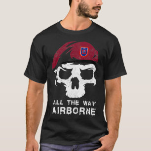 Camiseta Vintage Army 82nd Airborne Em Todo O Caminho Skull
