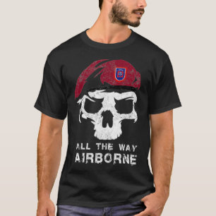 Camiseta Vintage Army 82nd Airborne Em Todo O Caminho Skull
