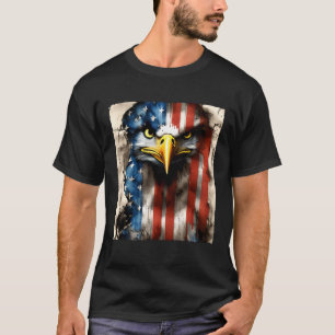 Camiseta Vintage Art American Bald Eagle USA Flag 4th of Ju