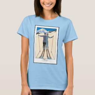 Camiseta Vintage Art Deco, Amantes na neve por George Barbi