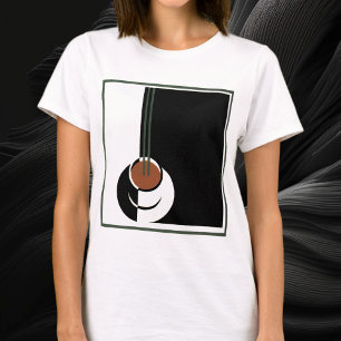 Camiseta Vintage Art Deco, Copo de Café com Vapor