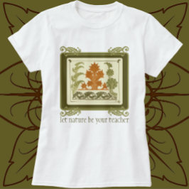 Camiseta Vintage Art Deco Design Belo Padrão Folha