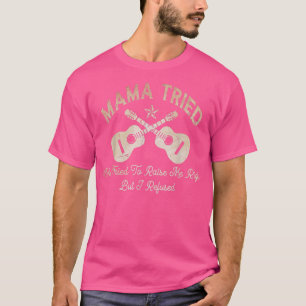 Camiseta Vintage Art Mama Tried Country Music Outfits Guita