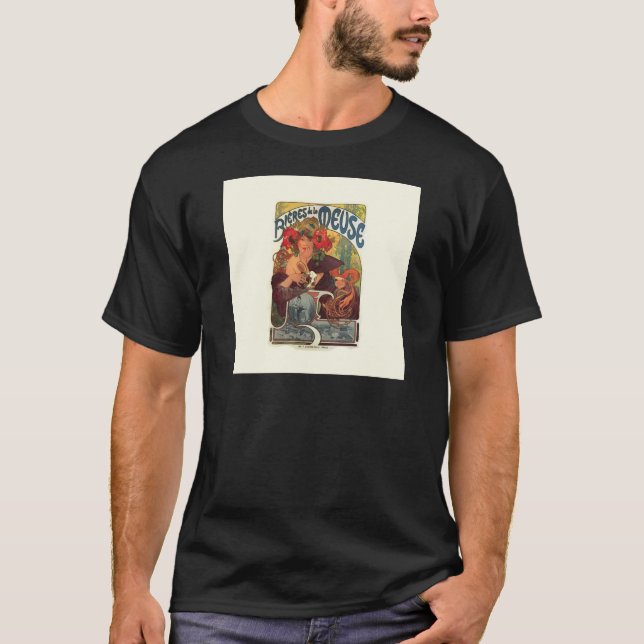 Camiseta Vintage Art Nouveau Alphonse Mucha (Frente)