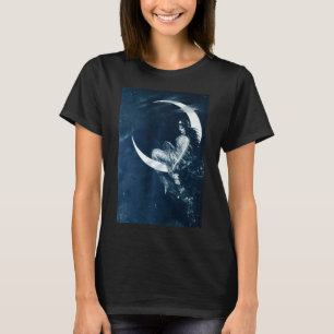 Camiseta Vintage Art Nouveau Mulher do Moon Crescente