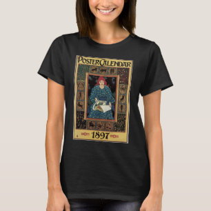 Camiseta Vintage Art Nouveau, Mulher Lendo Livro de Astrolo