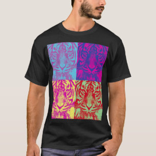 Camiseta Vintage Art Tiger Face Color Block