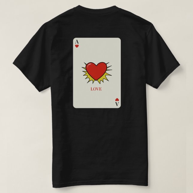 Camiseta Vintage Ás de Copas - LOVE  (Verso do Design)