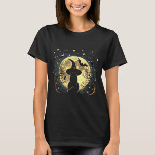 Camiseta Vintage Assustador Halloween Gato Preto Van Gogh E