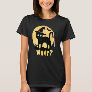 Camiseta Vintage assustadora bruxa-fantasia de gato preto d