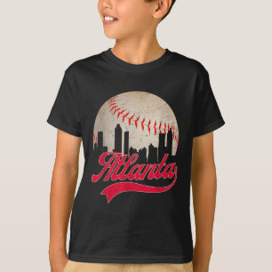 Camiseta Vintage Atlanta Baseball Cityscape Men Mulheres