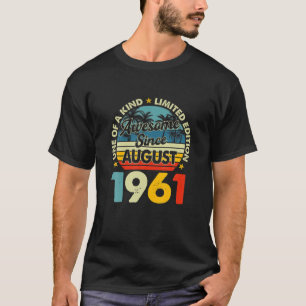 Camiseta Vintage August 1961, 60 Anos De Idade, Retro 60º N