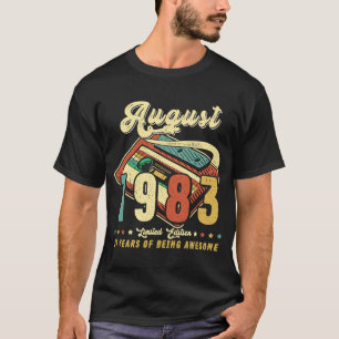 Camiseta Vintage AUGUST 1983 Feito em 1983, 37° aniversário