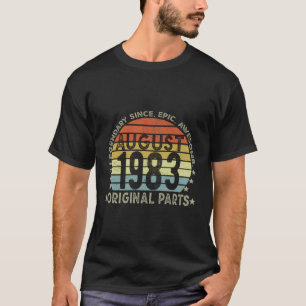 Camiseta Vintage August 1983 Original Parts Sunset 40Th Bir