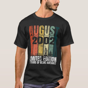 Camiseta Vintage August 2002 Bday Graphic 19 Anos Antiga 19