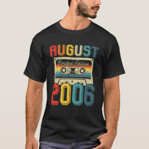 Camiseta Vintage August 2006 Cassette Tape 15 Birthday De