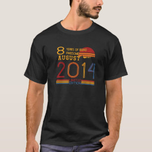 Camiseta Vintage August 2014 8º Aniversário 8 Anos de Idade