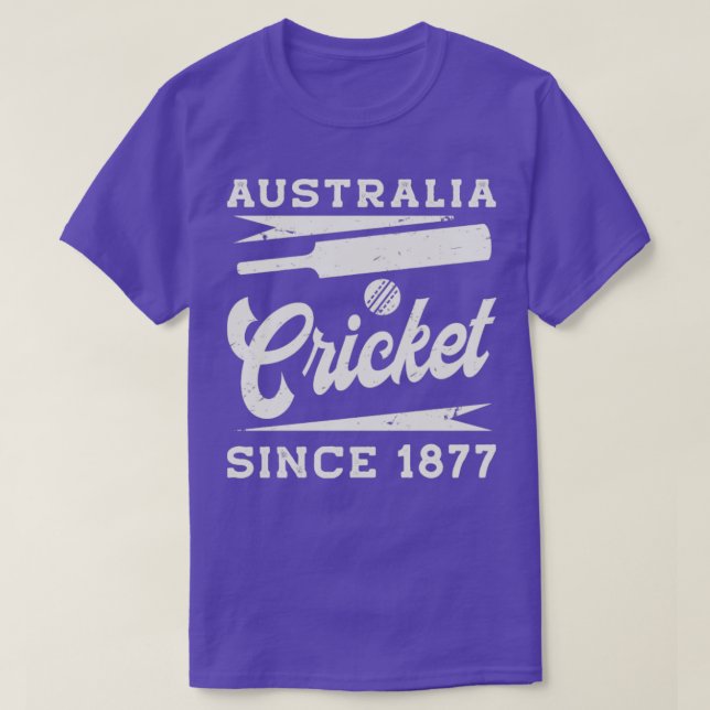 Camiseta Vintage Austrália Cricket Desde 1877 (Frente do Design)