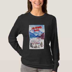 Camiseta Vintage Austria Montanhas de Neve Salzburg Viagem