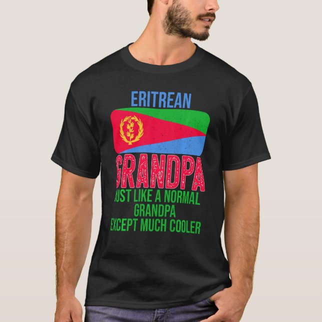 Camiseta Vintage, avô eritreu, bandeira do pai (Frente)