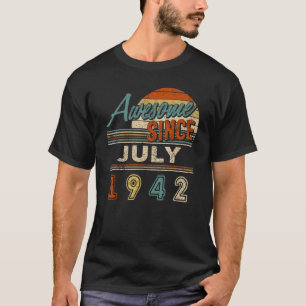 Camiseta Vintage Awesome Since July 1942 80 Year Old Birthd