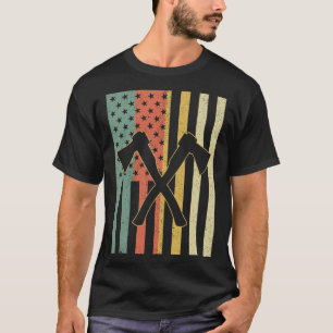 Camiseta Vintage Ax Thwing Retro Crossed Axes American F